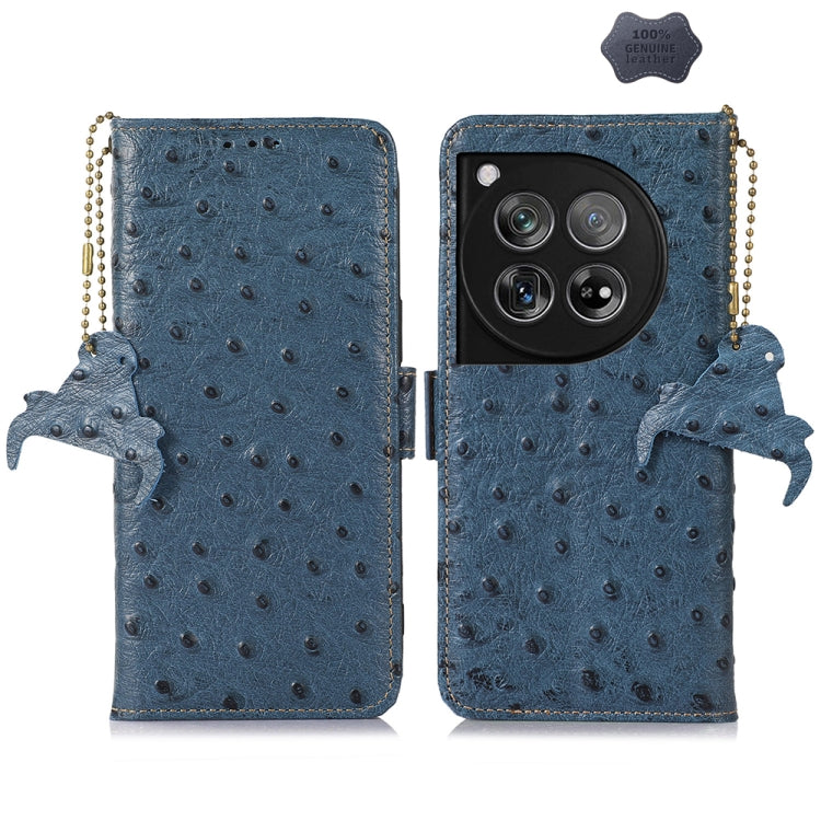 Ostrich Pattern Genuine Leather RFID Phone Case My Store