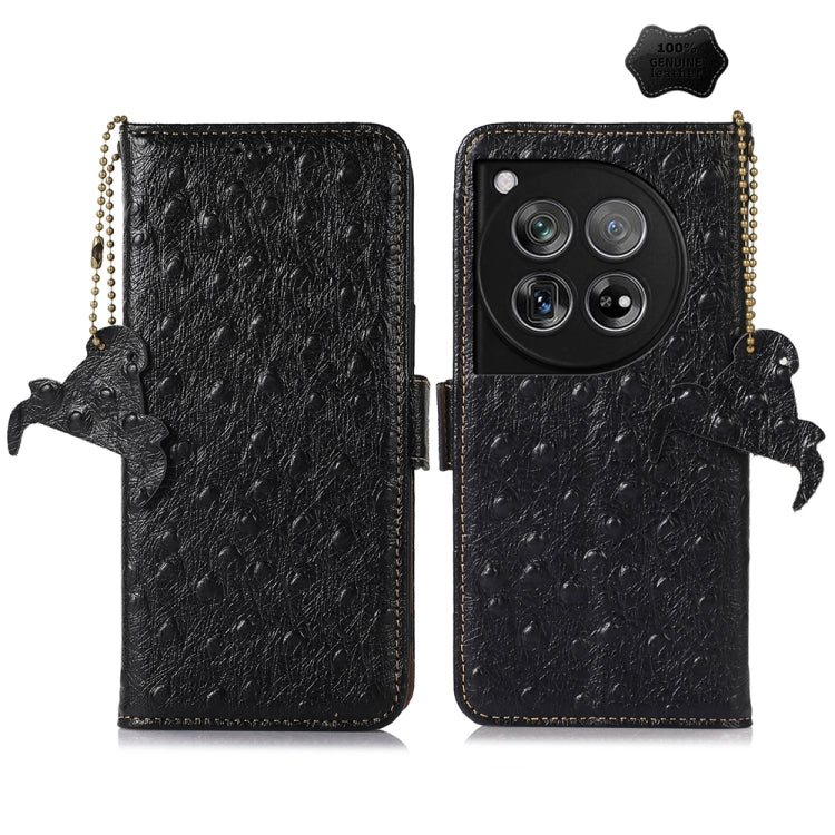 Ostrich Pattern Genuine Leather RFID Phone Case My Store