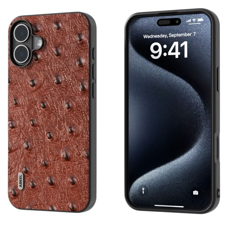 ABEEL Genuine Leather Ostrich Texture Phone Case, Series 1