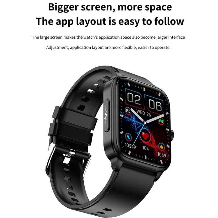 ET540 1.91 inch IP67 Waterproof Silicone Band Smart Watch, Support ECG / Non-invasive Blood Glucose Measurement