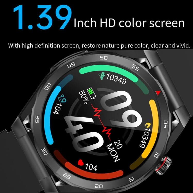 ET450 1.39 inch IP67 Waterproof Silicone Band Smart Watch, Support ECG / Non-invasive Blood Glucose Measurement