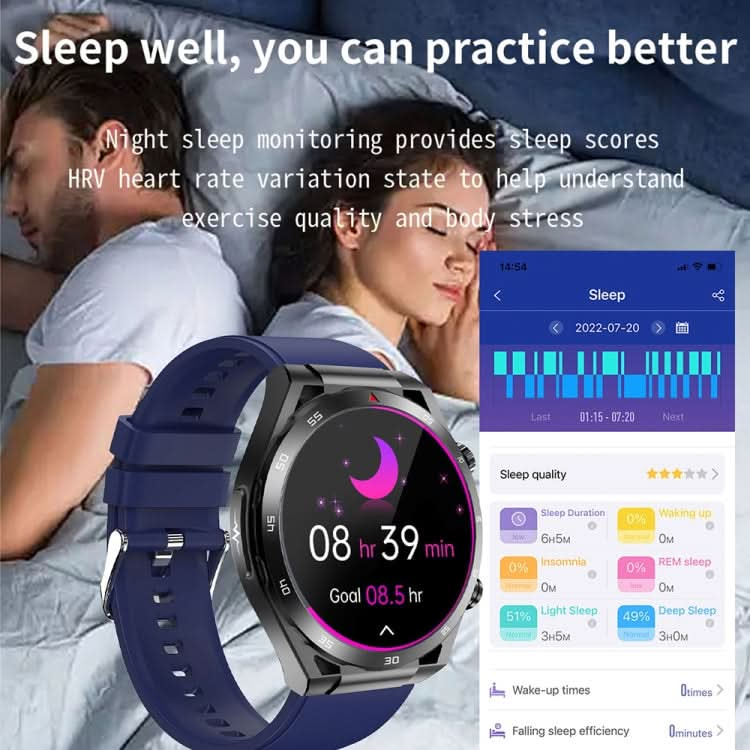 ET450 1.39 inch IP67 Waterproof Silicone Band Smart Watch, Support ECG / Non-invasive Blood Glucose Measurement