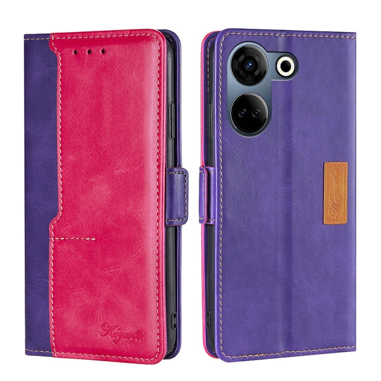 Contrast Color Side Buckle Leather Phone Case