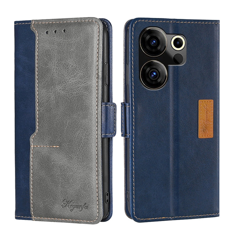 Contrast Color Side Buckle Leather Phone Case