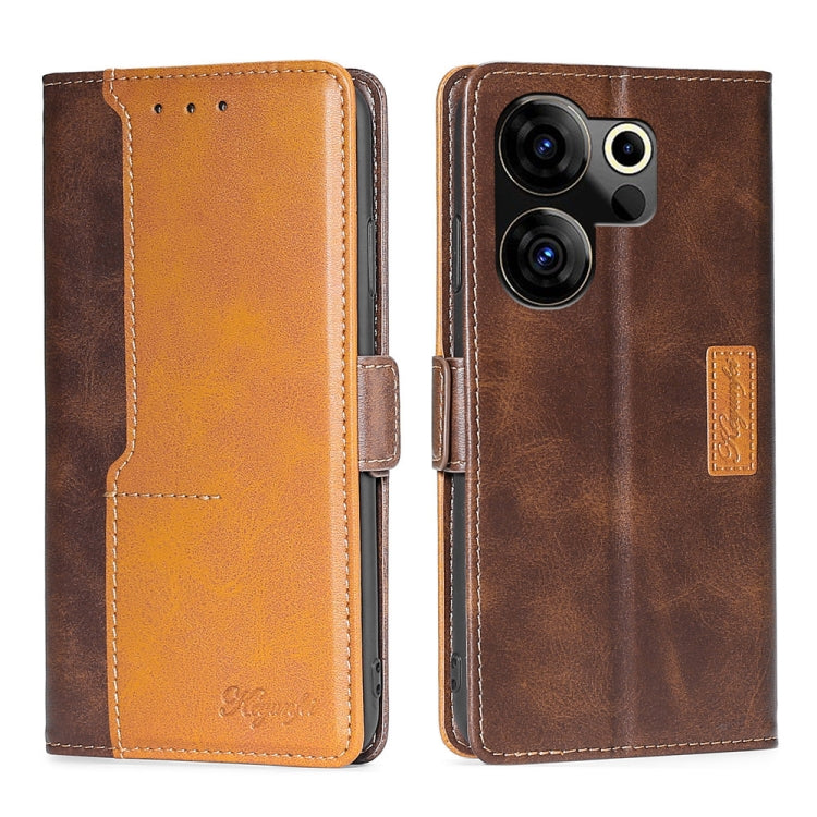 Contrast Color Side Buckle Leather Phone Case