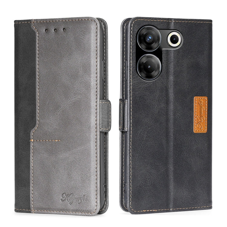 Contrast Color Side Buckle Leather Phone Case