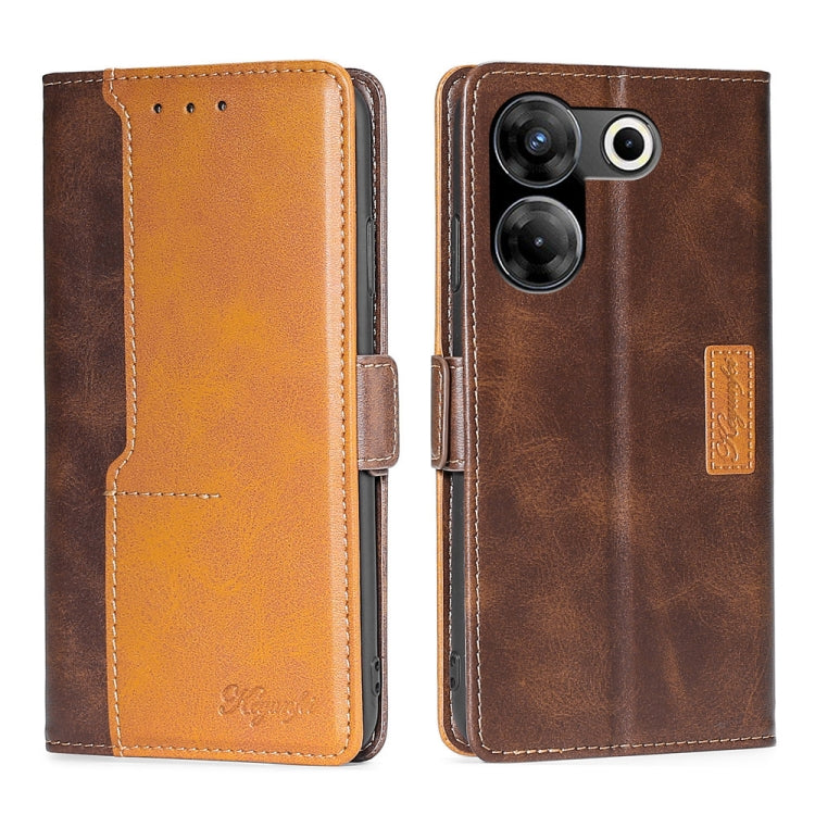 Contrast Color Side Buckle Leather Phone Case