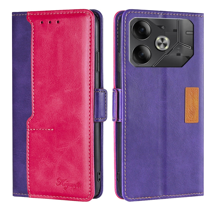 Contrast Color Side Buckle Leather Phone Case