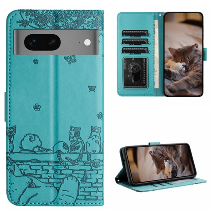 Cat Embossing Pattern Leather Phone Case with Lanyard, Series 1 My Store