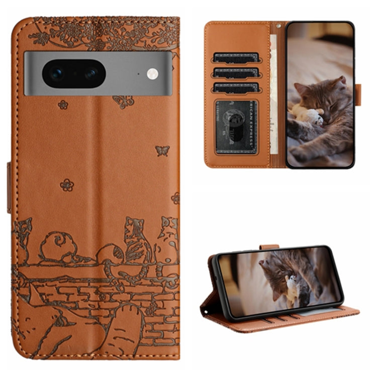 Cat Embossing Pattern Leather Phone Case with Lanyard, Series 1 My Store