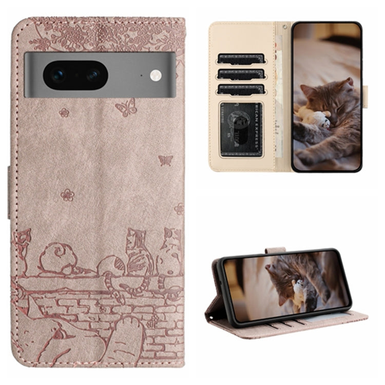 Cat Embossing Pattern Leather Phone Case with Lanyard, Series 1 My Store