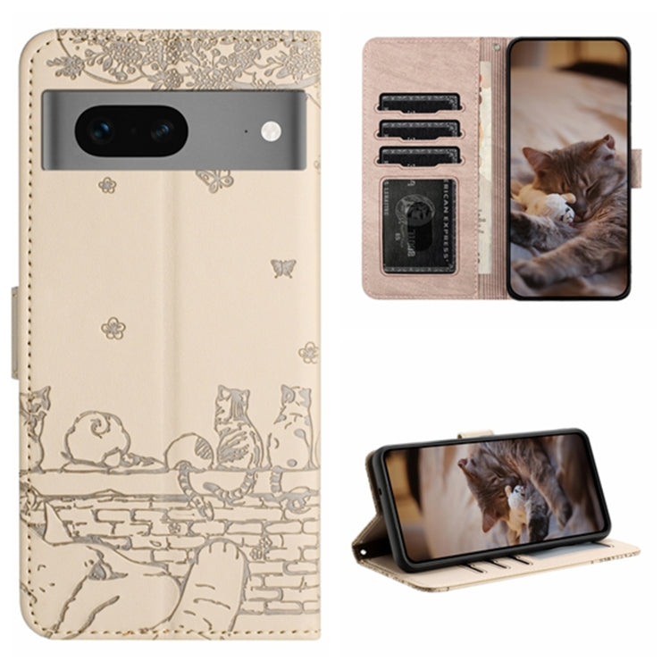 Cat Embossing Pattern Leather Phone Case with Lanyard, Series 1 My Store