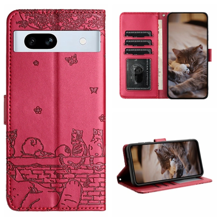 Cat Embossing Pattern Leather Phone Case with Lanyard, Series 1 My Store