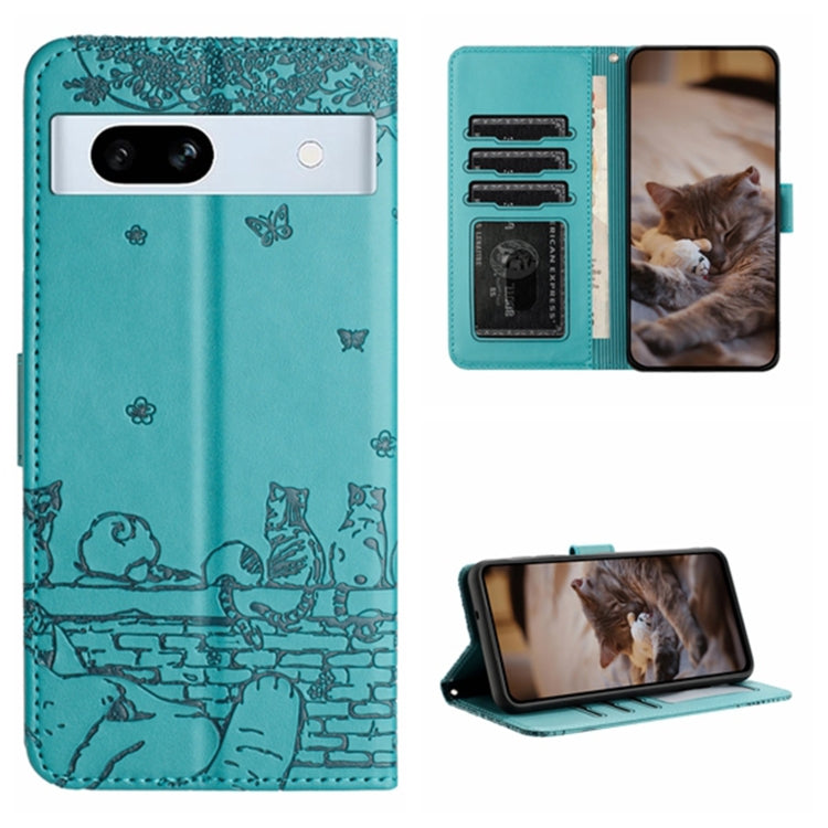 Cat Embossing Pattern Leather Phone Case with Lanyard, Series 1 My Store