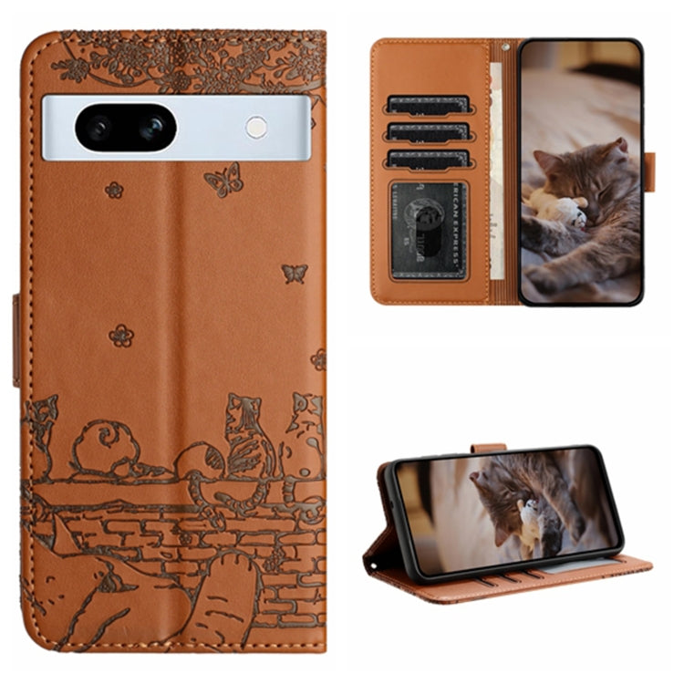 Cat Embossing Pattern Leather Phone Case with Lanyard, Series 1 My Store