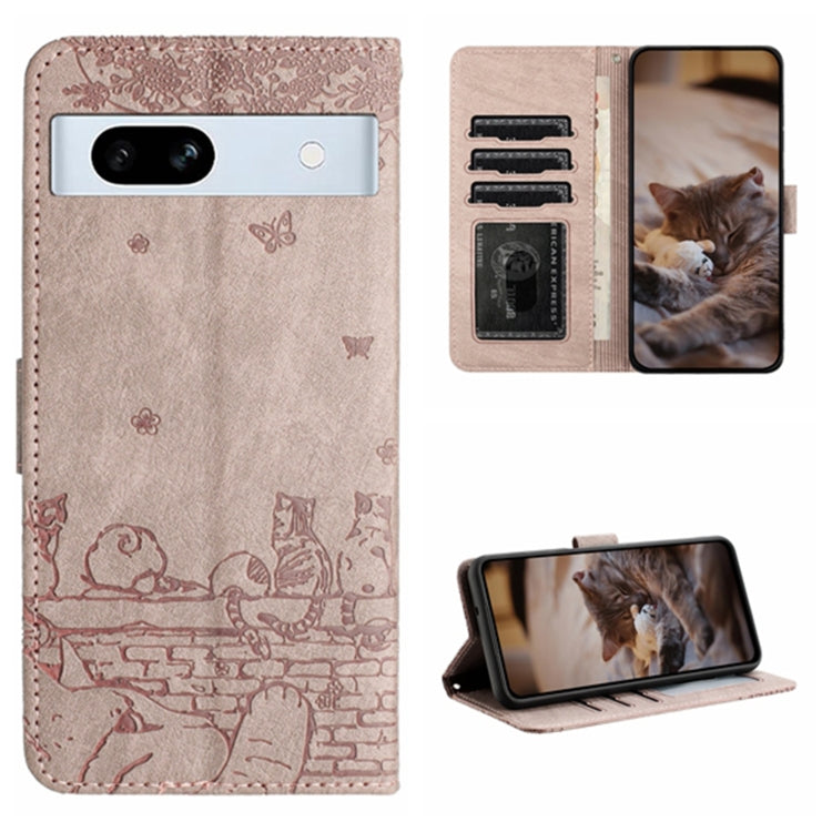 Cat Embossing Pattern Leather Phone Case with Lanyard, Series 1 My Store