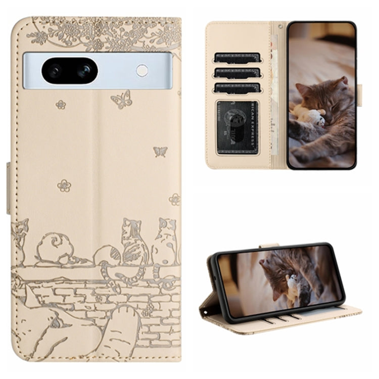 Cat Embossing Pattern Leather Phone Case with Lanyard, Series 1 My Store