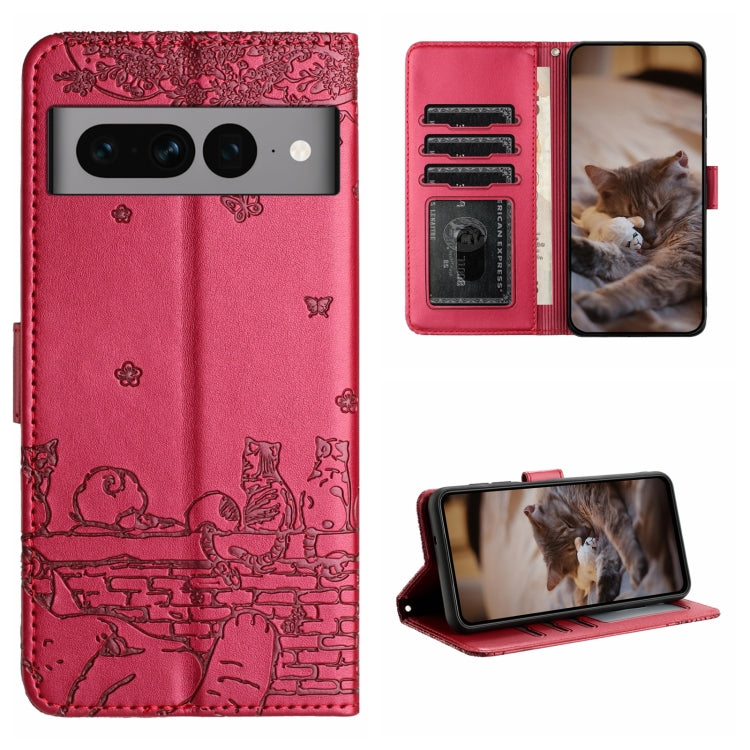 Cat Embossing Pattern Leather Phone Case with Lanyard, Series 2 My Store