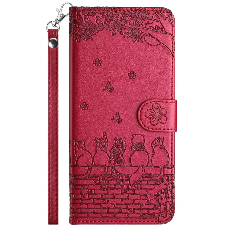 Cat Embossing Pattern Leather Phone Case with Lanyard, Series 2 My Store