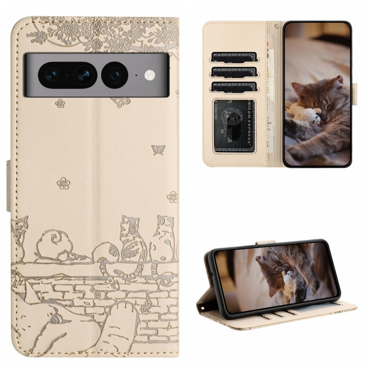 Cat Embossing Pattern Leather Phone Case with Lanyard, Series 2 My Store