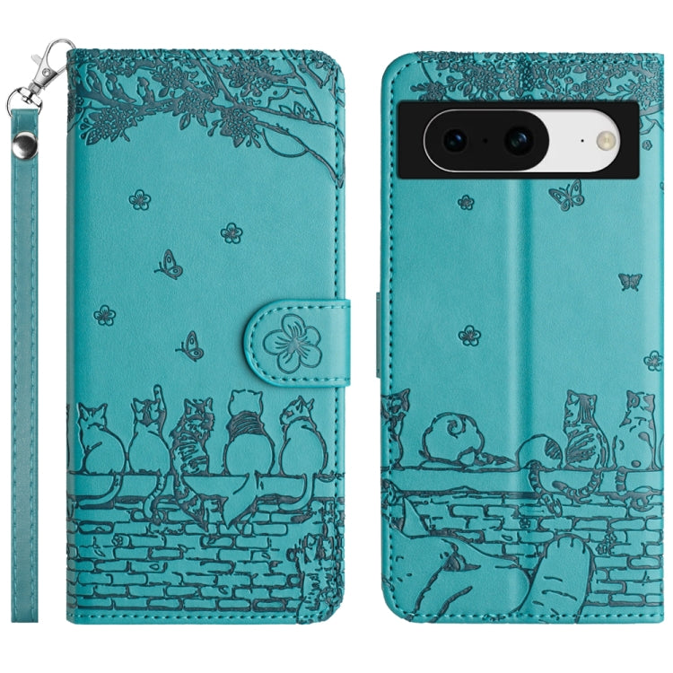 Cat Embossing Pattern Leather Phone Case with Lanyard, Series 2 My Store