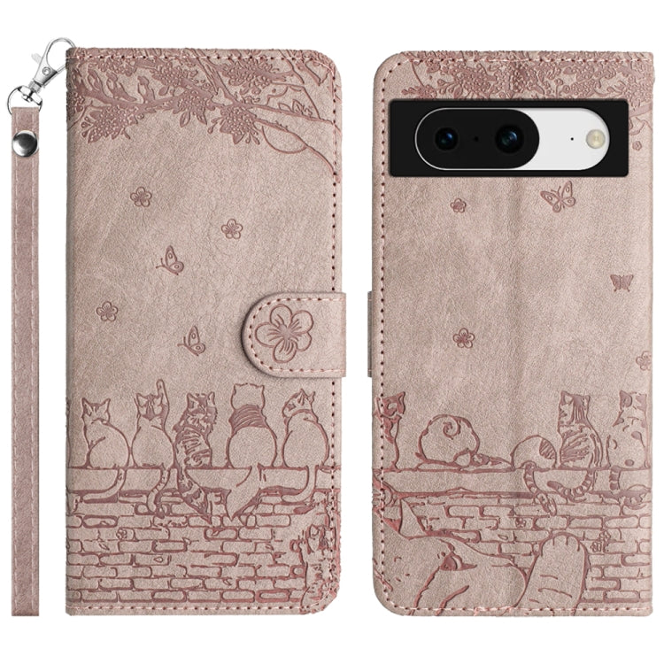 Cat Embossing Pattern Leather Phone Case with Lanyard, Series 2 My Store