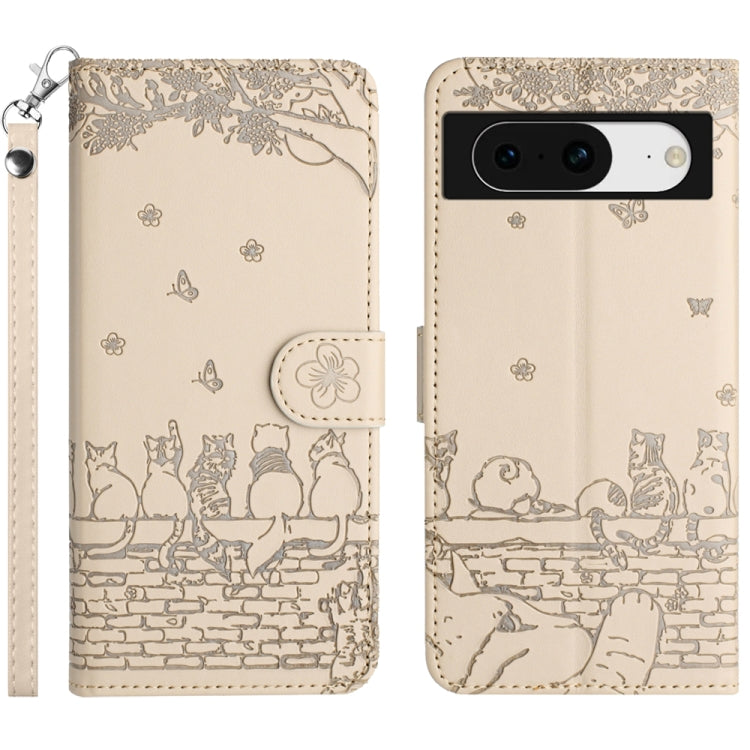 Cat Embossing Pattern Leather Phone Case with Lanyard, Series 2 My Store