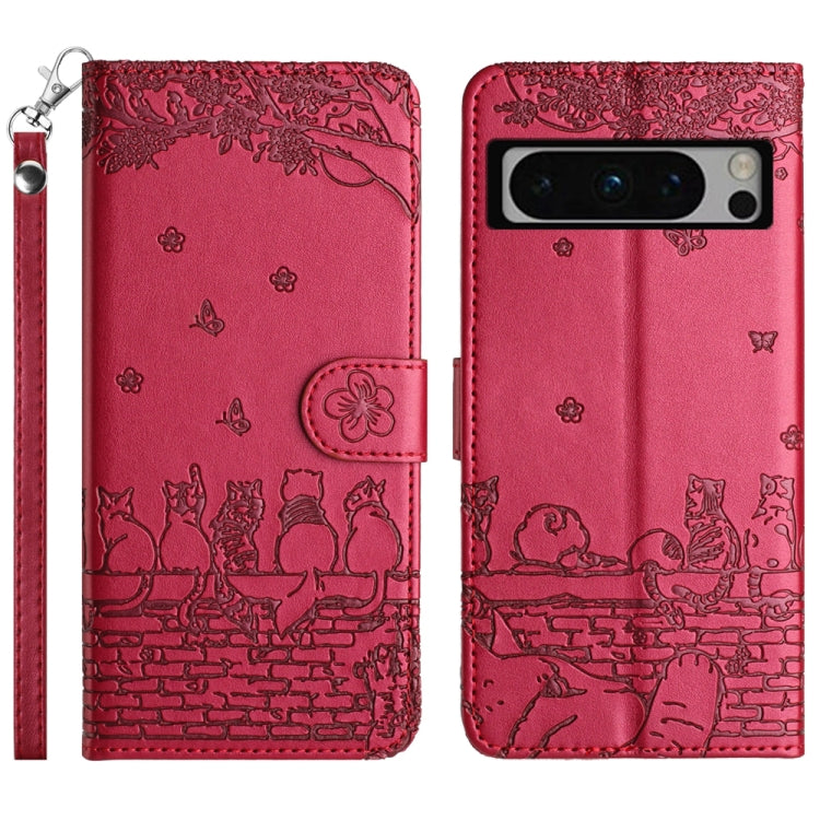 Cat Embossing Pattern Leather Phone Case with Lanyard, Series 1 My Store