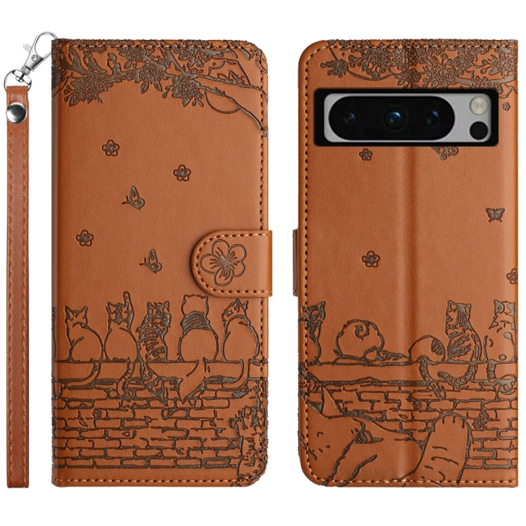 Cat Embossing Pattern Leather Phone Case with Lanyard, Series 1 My Store