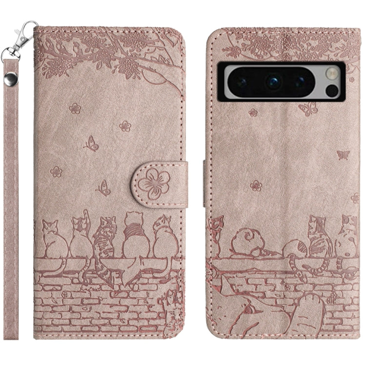 Cat Embossing Pattern Leather Phone Case with Lanyard, Series 1 My Store