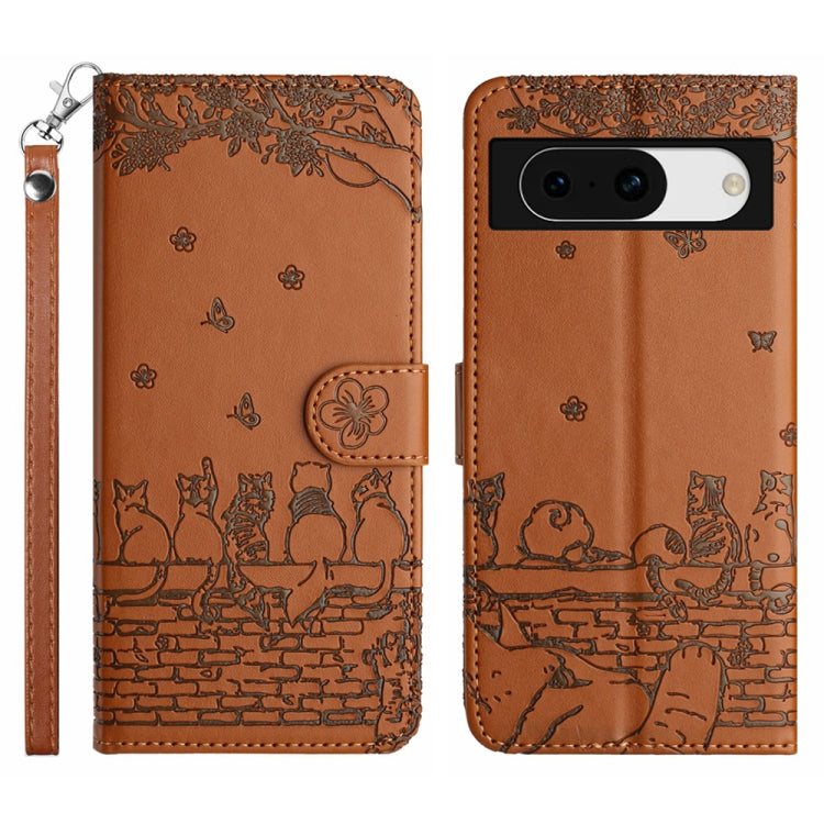 Cat Embossing Pattern Leather Phone Case with Lanyard, Series 1 My Store