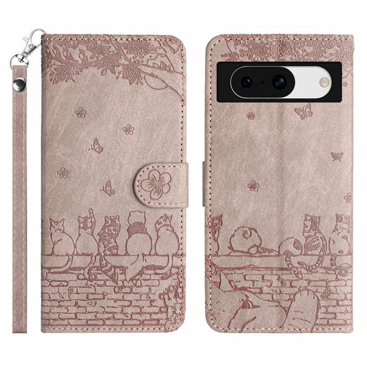 Cat Embossing Pattern Leather Phone Case with Lanyard, Series 1 My Store