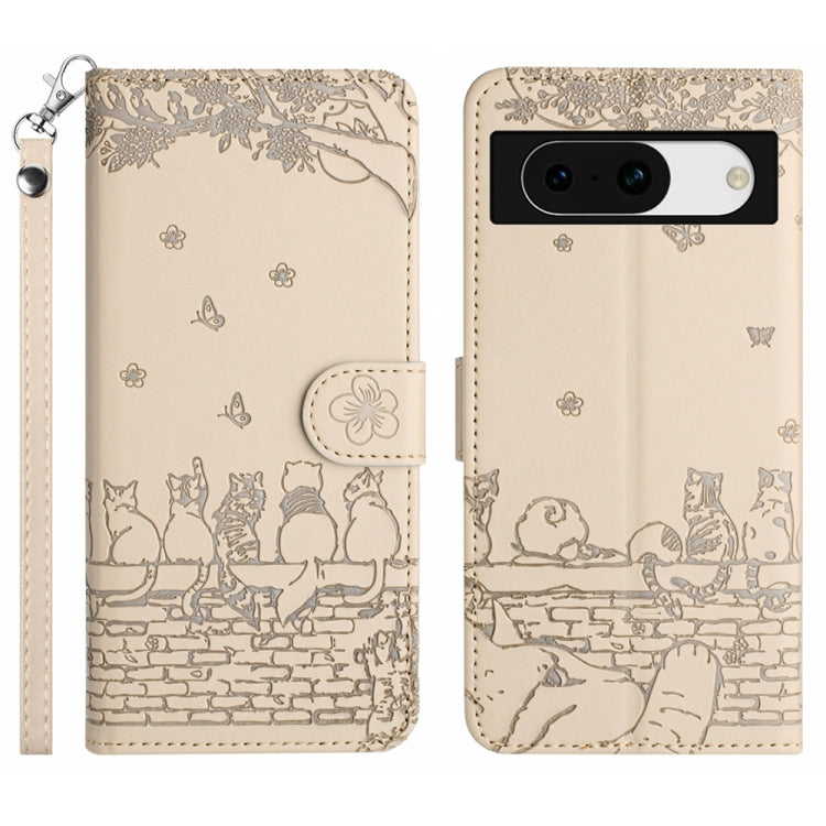 Cat Embossing Pattern Leather Phone Case with Lanyard, Series 1 My Store