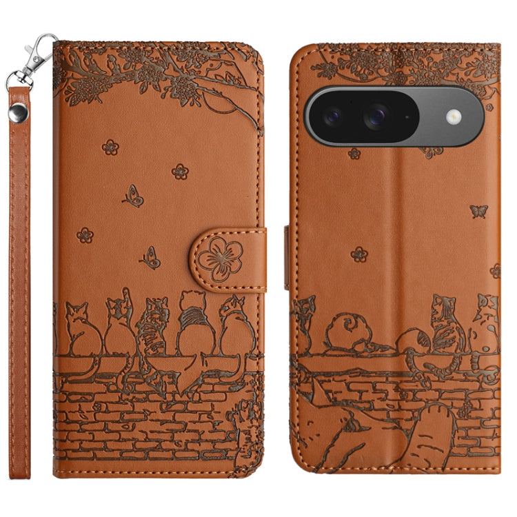 Cat Embossing Pattern Leather Phone Case with Lanyard, Series 1 My Store