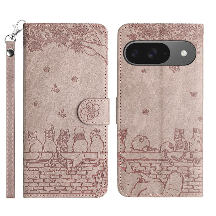 Cat Embossing Pattern Leather Phone Case with Lanyard, Series 1 My Store