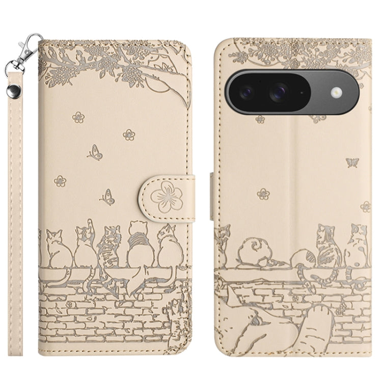 Cat Embossing Pattern Leather Phone Case with Lanyard, Series 1 My Store