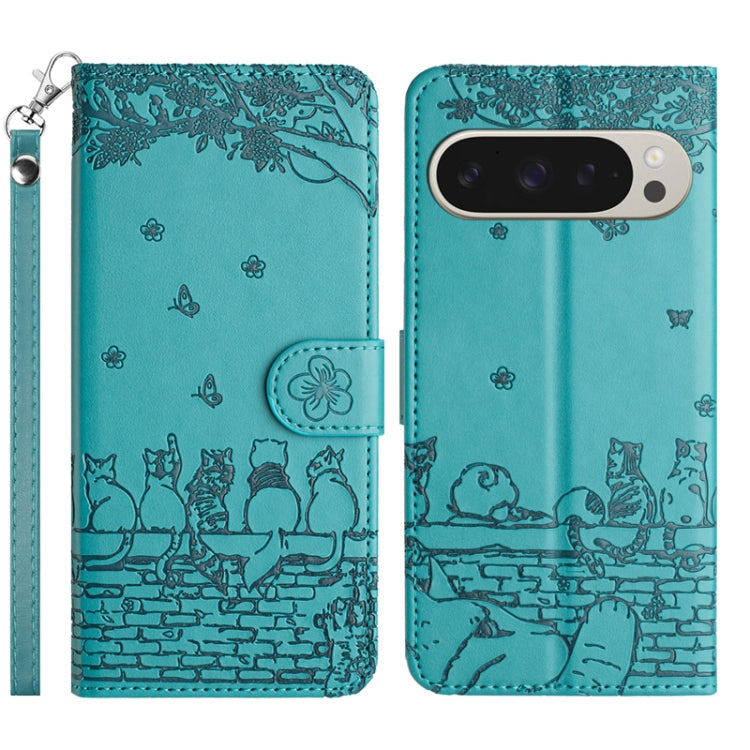 Cat Embossing Pattern Leather Phone Case with Lanyard, Series 1 My Store