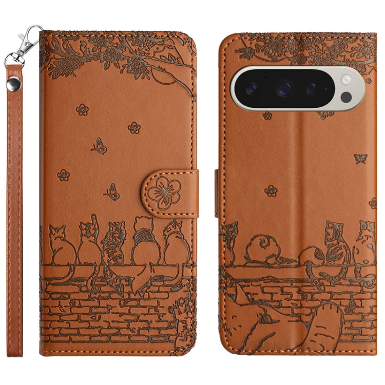 Cat Embossing Pattern Leather Phone Case with Lanyard, Series 1 My Store