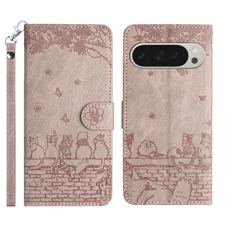 Cat Embossing Pattern Leather Phone Case with Lanyard, Series 1 My Store