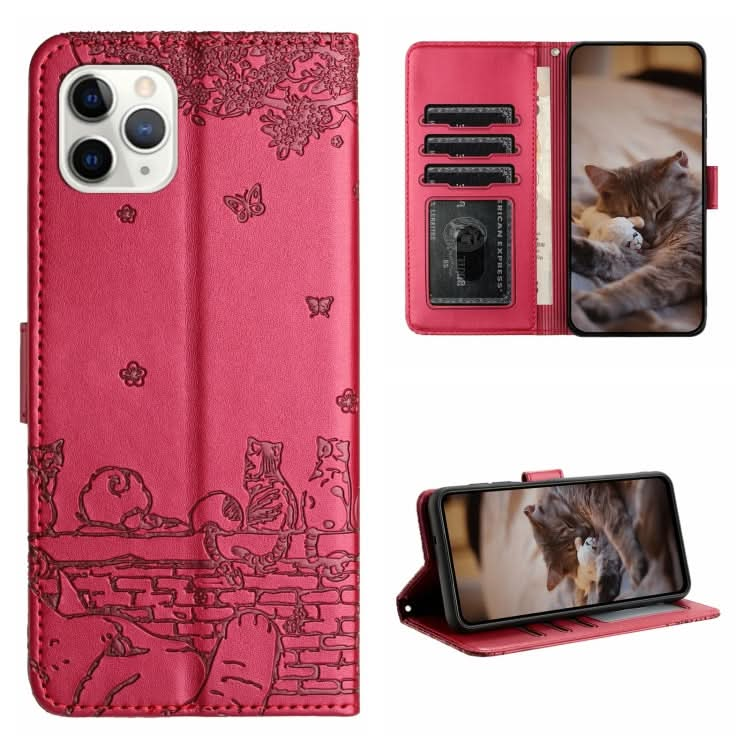 Cat Embossing Pattern Leather Phone Case with Lanyard, Series 3