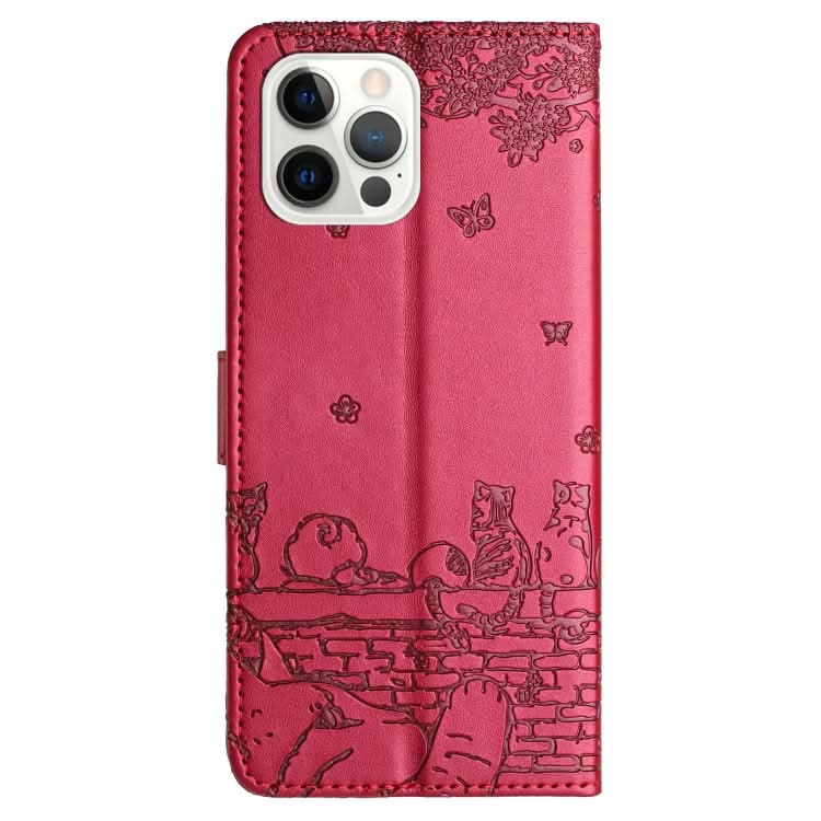 Cat Embossing Pattern Leather Phone Case with Lanyard, Series 3