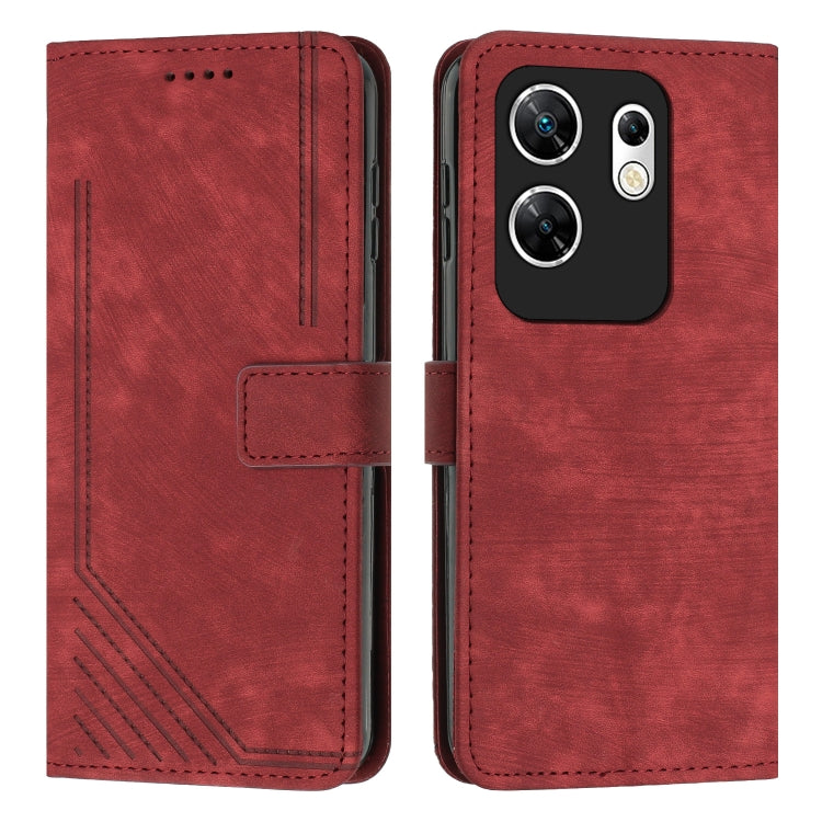 Skin Feel Stripe Pattern Leather Phone Case with Lanyard, Series 1 My Store