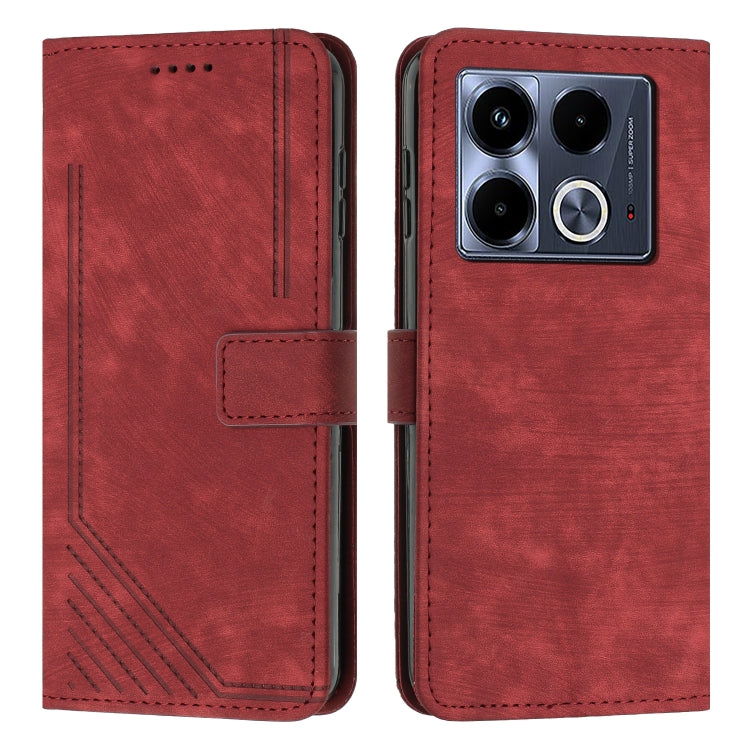 Skin Feel Stripe Pattern Leather Phone Case with Lanyard, Series 3 My Store