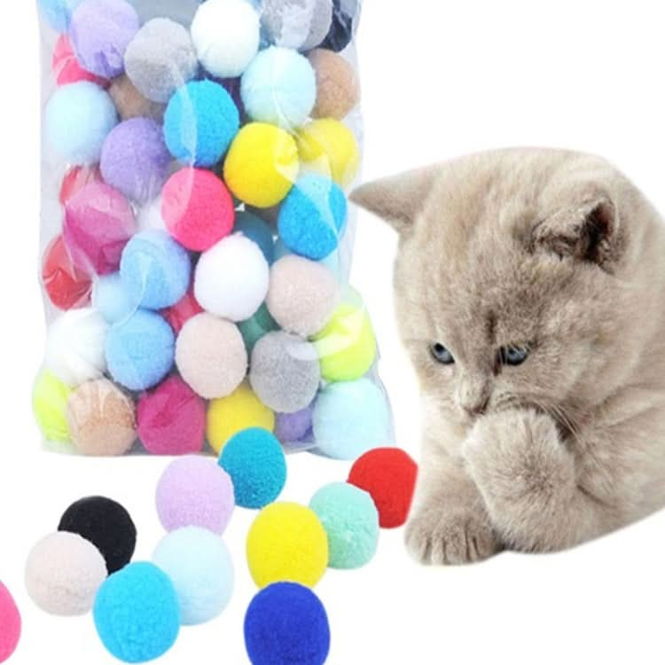 Colorful Plush Ball Pet Chew Ball Cat Interactive Toy - Reluova