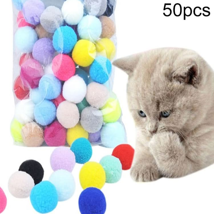 50pcs Colorful Plush Ball Pet Chew Ball Cat Interactive Toy-Reluova