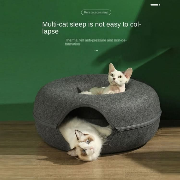 Round Wool Felt Cat Litter Tunnel Cat Litter - Reluova