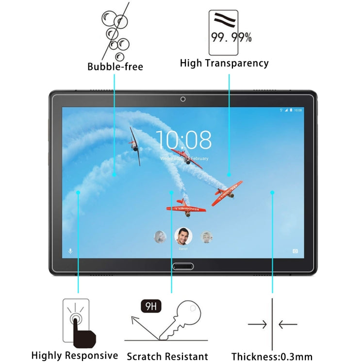 2 PCS For Lenovo Tab P10 X705M 9H 0.3mm Explosion-proof Tempered Glass Film-Reluova