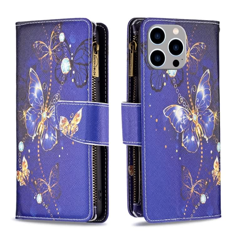 Colored Drawing Pattern Zipper Phone Leather Case, Series 3