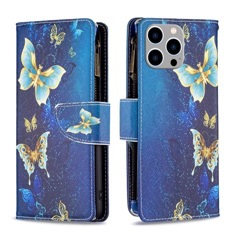 Colored Drawing Pattern Zipper Phone Leather Case, Series 3