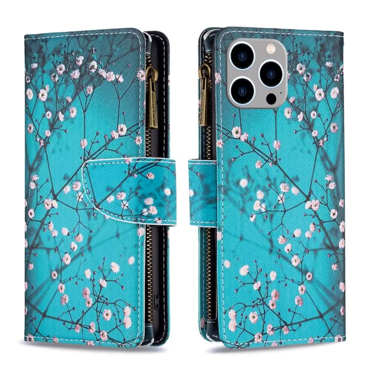 Colored Drawing Pattern Zipper Phone Leather Case, Series 3